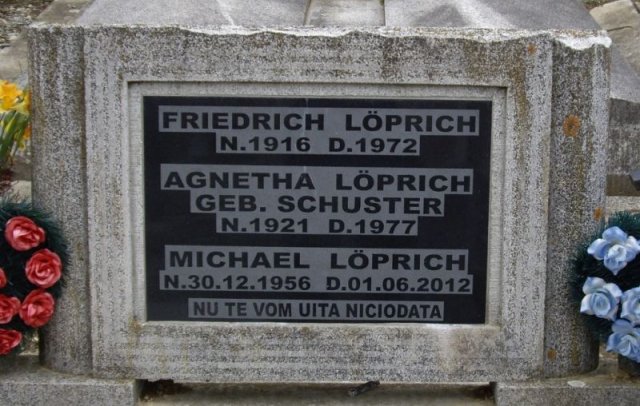 Loeprich Friedrich 1916-1972 Schuster Agnetha 1921-1977 Grabstein